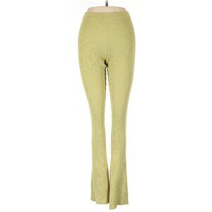 Pink Rose Pull On Ribbed Pants Lime Green L